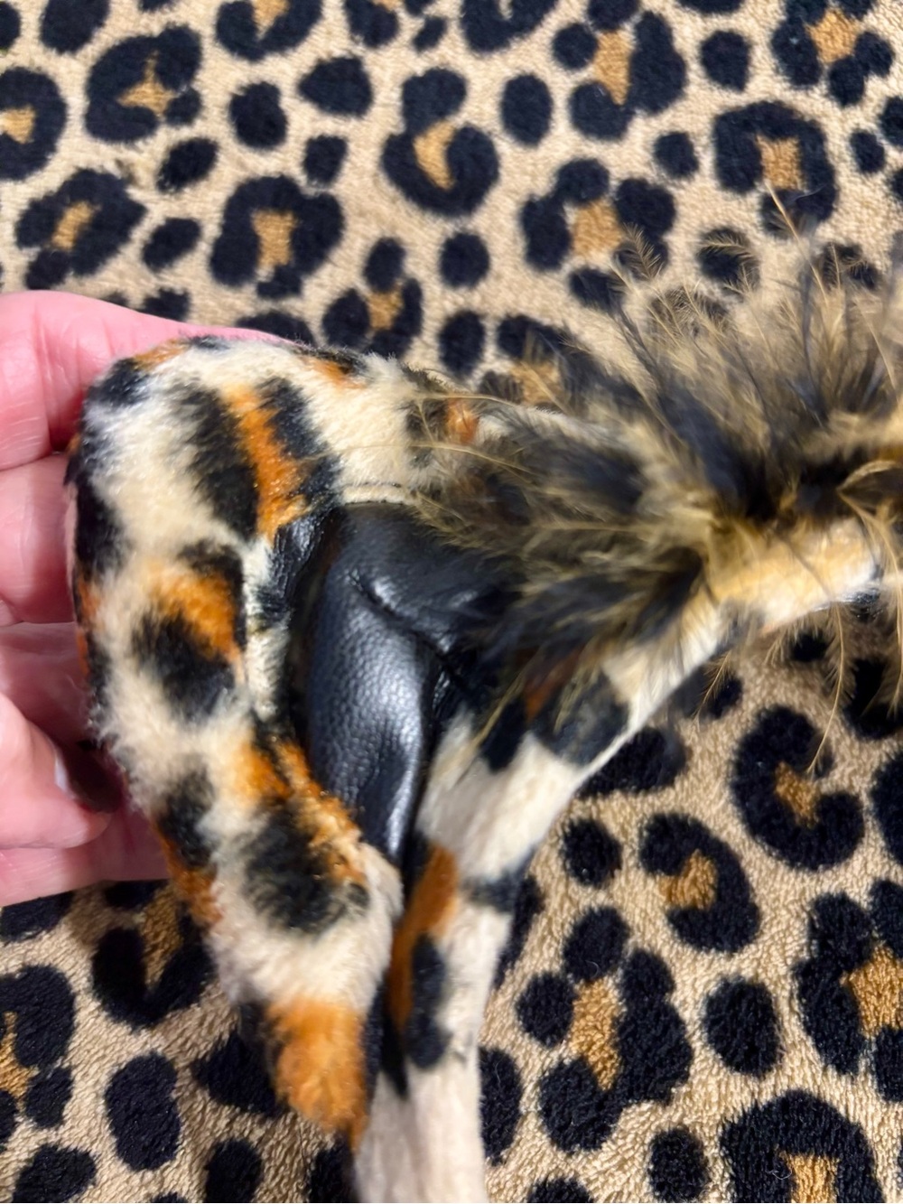 Leopard Print Headband with Ears and Tail - Brown/Black/Orange Halloween